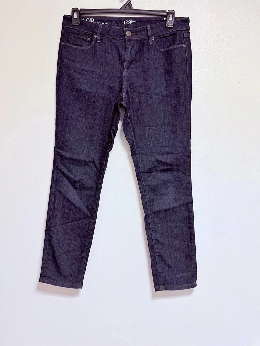 Ann Taylor LOFT Curvy Skinny Jeans Black Waist 10P